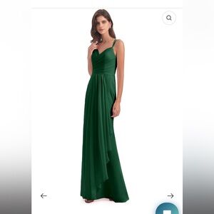 Cicinia Aryanna Hourglass Floor Length Dark Green Chiffon Long Bridesmaid Dress